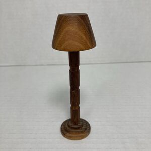 Dollhouse Miniature Floor Lamp Vintage Wooden Carved 4-1/4 In